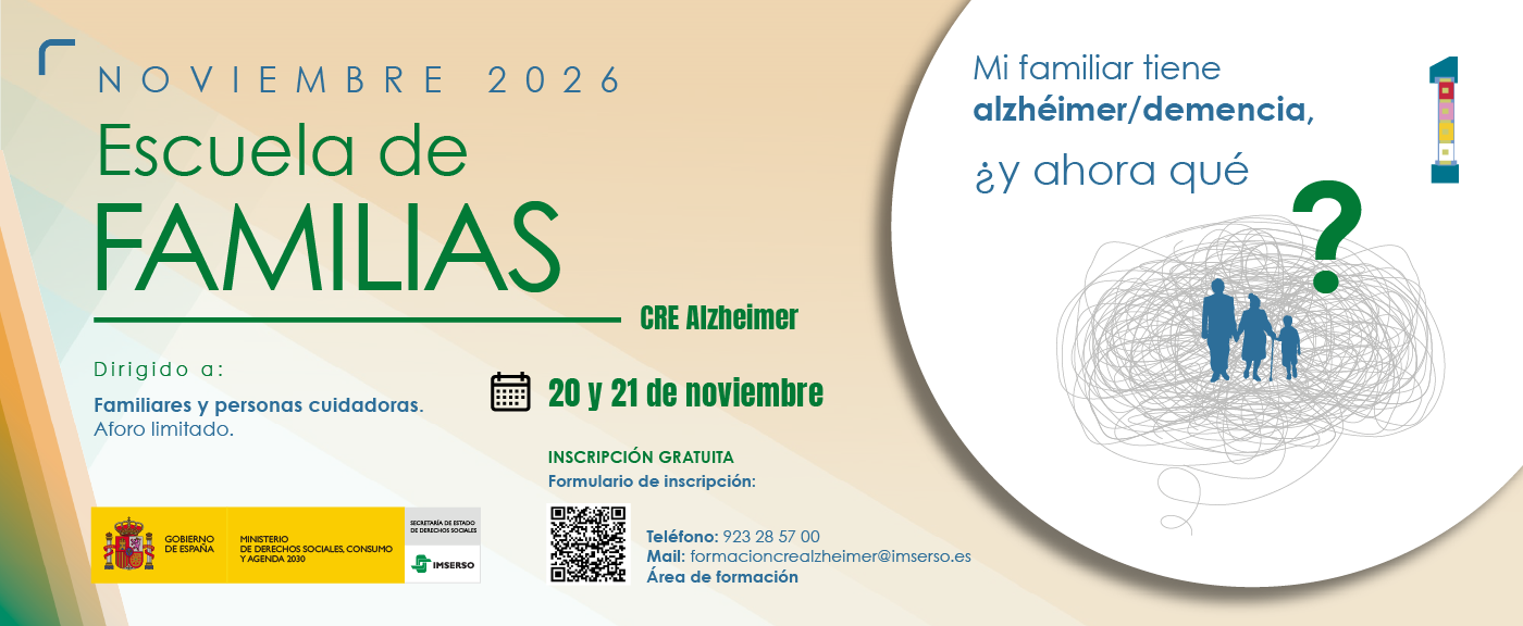 Cartel de la Escuela de Familias del CREA que tendrá lugar en noviembre de 2026
