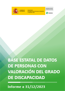 Portada del informe de la Base Estatal de personas con valoración del grado de discapacidad 2023 